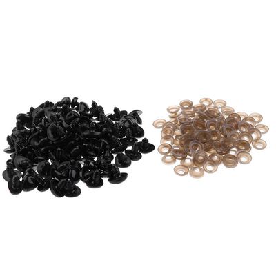 DuskHaven 100 Pcs Triangle Safety Noses, Black, 10 x 11 mm