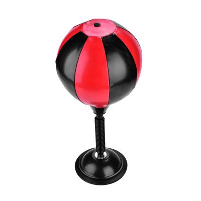 Phefop Desktop Punching Ball with PU Surface, Strong Spring and Suction Base for Home or Office