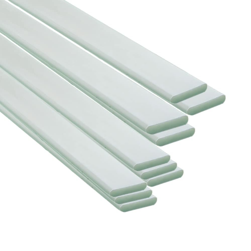 Durable White Fiberglass Rods for Model Building and Plant Support, 10-Pack (12 mm x 2 mm x 500 mm)