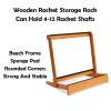 Freestanding Wooden Badminton Racket Display Stand, Tennis Racket Stand, for Schools and Clubs (Rack Only, 75 cm) view 3