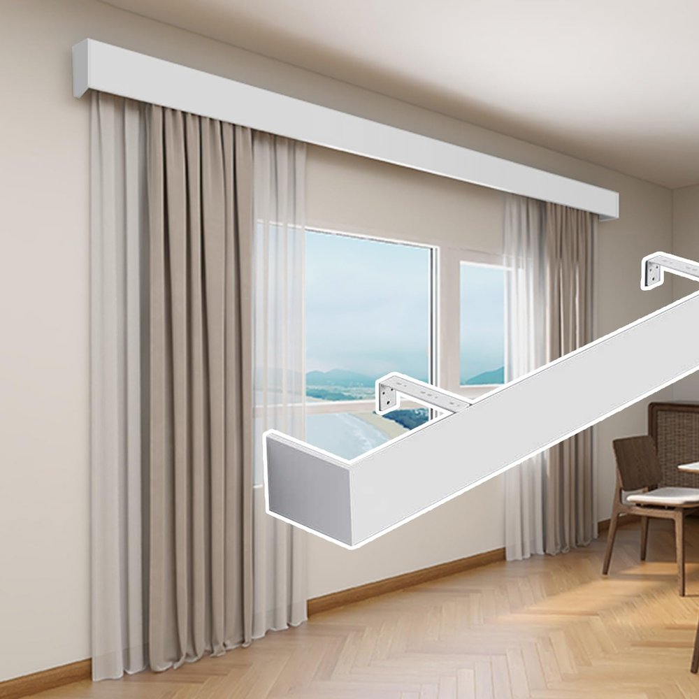 Adjustable Aluminum Curtain Track Cover, 220 cm/7.2 ft