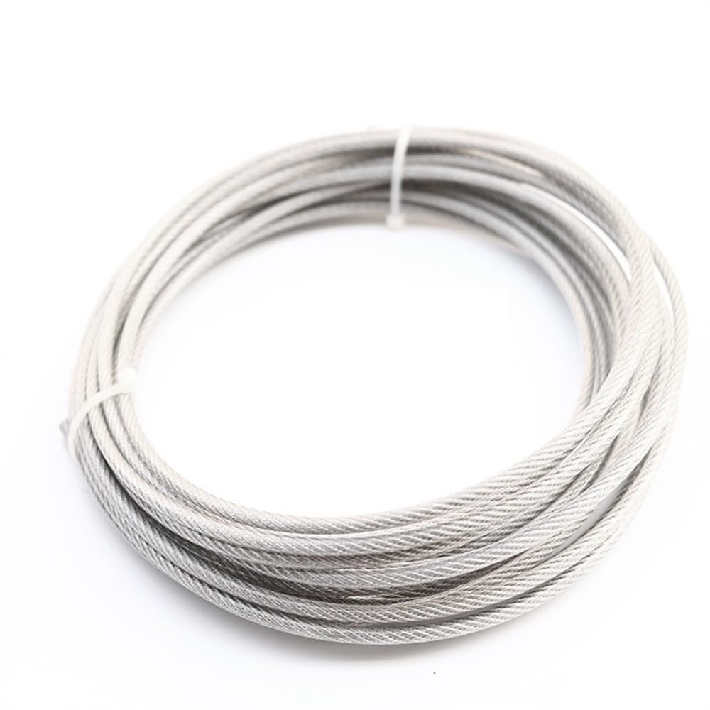 5 m PVC-Coated Stainless Steel Wire Rope, 1.5 mm