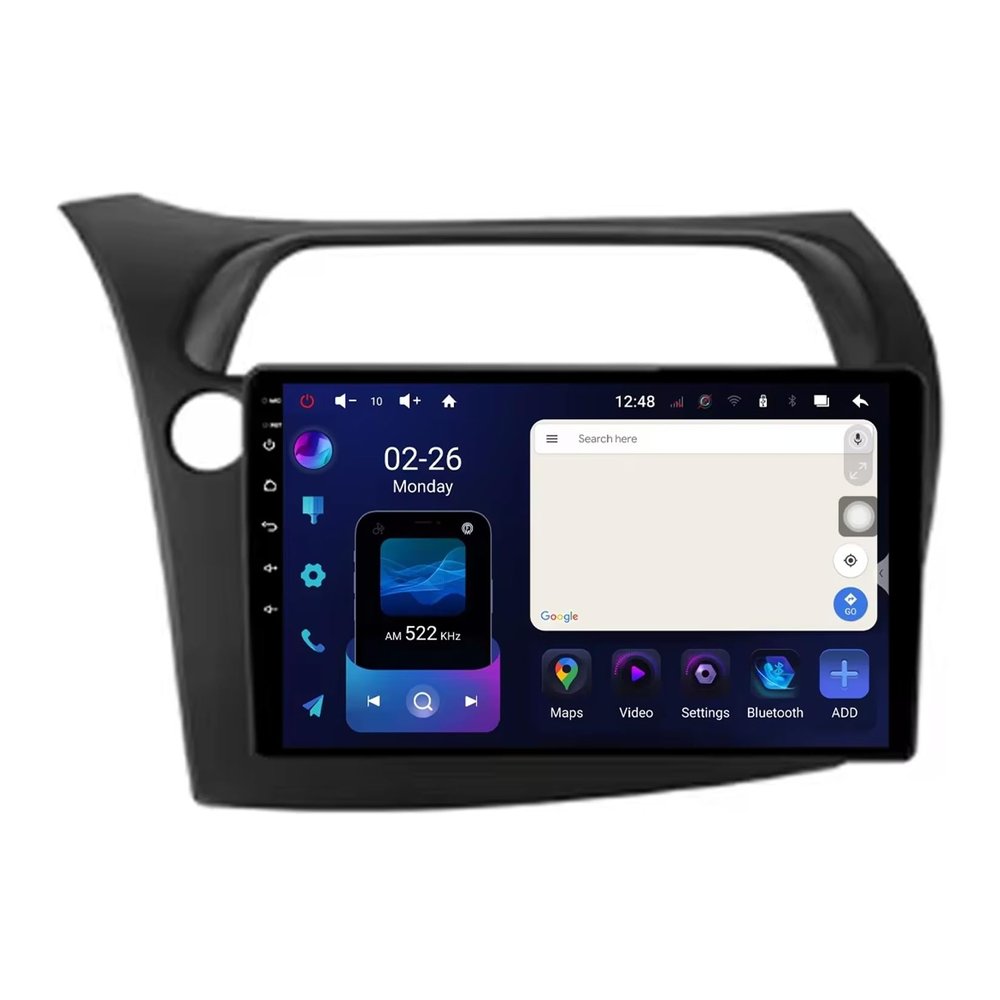 Smart Car Stereo for Honda Civic Hatchback 2005–2006, Android 15, 9-Inch, Wireless CarPlay, Steering Wheel Controls, 8-Core, 8GB+256GB