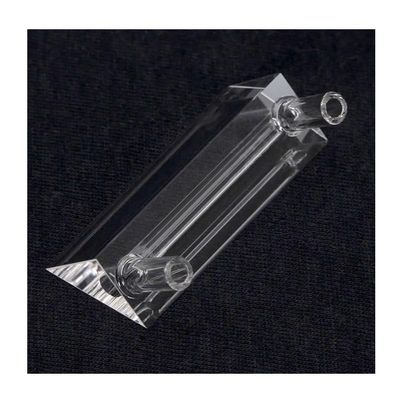 Right-Angle Triangular Quartz Fluorescence Flow Cell, 10 mm Optical Path, 14 × 14 × 20 mm