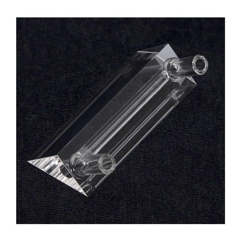 Right-Angle Triangular Quartz Fluorescence Flow Cell, 10 mm Optical Path, 14 × 14 × 20 mm