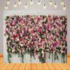 CORFOTO 3.5 x 3 m Fabric Flower Wall Backdrop with Pink, White, and Purple Roses view 3