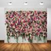 CORFOTO 3.5 x 3 m Fabric Flower Wall Backdrop with Pink, White, and Purple Roses view 4