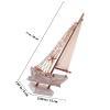 FELTECHELECTR Small Wooden Sailboat Model Tabletop Decoration view 2