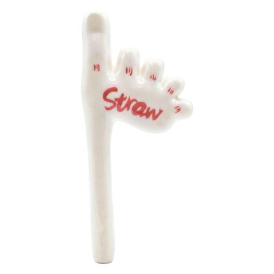 Foot-Shaped Ceramic Drinking Straw