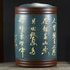 Large-Capacity Ceramic Rice Storage Container with Lid, Green, 75 kg view 3