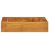 Solid Teak Wood Vessel Sink 50 x 35 x 10 cm, Natural Stone Look view 1