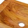 Solid Teak Wood Vessel Sink 50 x 35 x 10 cm, Natural Stone Look view 4