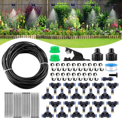 HOMGUARD 20 m Garden Irrigation System with 20 Nozzles, DIY Irrigation Kit