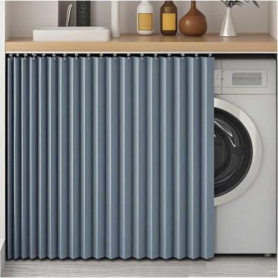 YSZBD Sliding Cabinet Curtain, Self-Adhesive, Blue, W110 x H80 cm