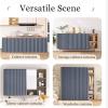 YSZBD Sliding Cabinet Curtain, Self-Adhesive, Blue, W110 x H80 cm view 4