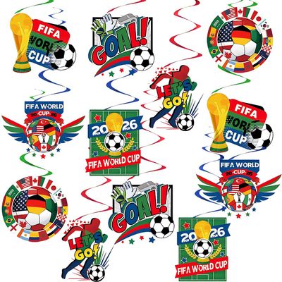 24 pcs WM 2026 Football Hanging Decorations