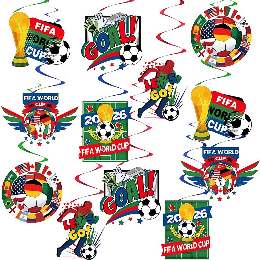 24 pcs WM 2026 Football Hanging Decorations