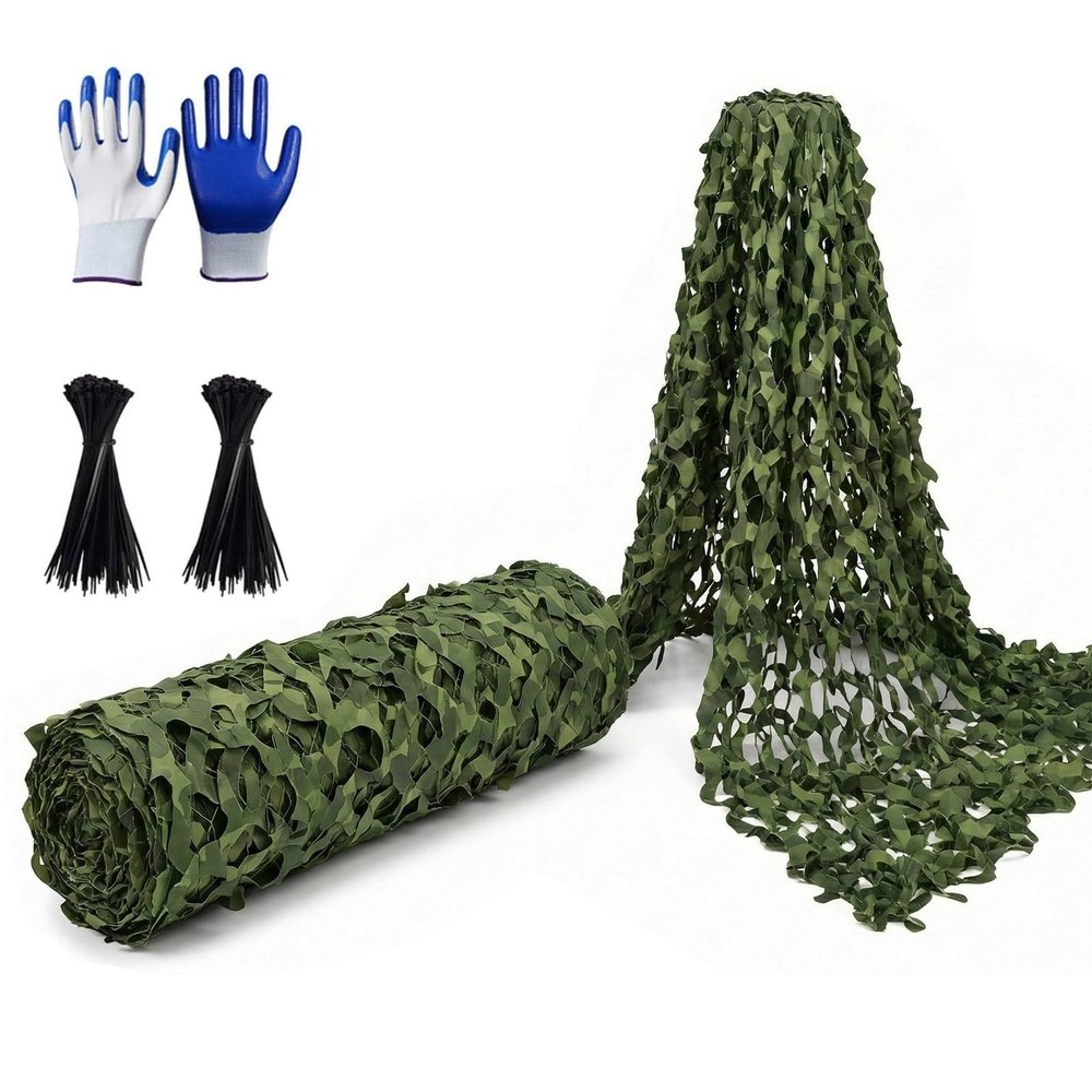 Camouflage Net 10x10 m, 4x6 m, 3x4 m, 2x3 m, 3x3 m, 2x4 m, 4x8 m, Professional Military Camouflage for Hunting, Airsoft, Gardens and Outdoor Use