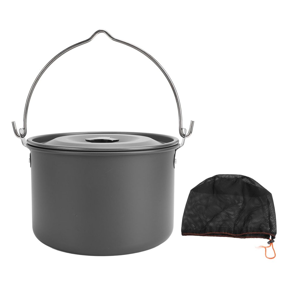 Xyntor Camping Hanging Pot – Large-Capacity Aluminum Alloy Pot with Nonstick Coating