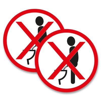 iSecur 2x Toilet Stickers Please Sit to Pee 5 cm