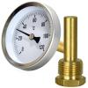 EaseSunny Hot Water/Oil Tank Pipe Thermometer, 0–120°C, 2°C Graduation, 63 mm Dial, 68 mm Overall Length view 1