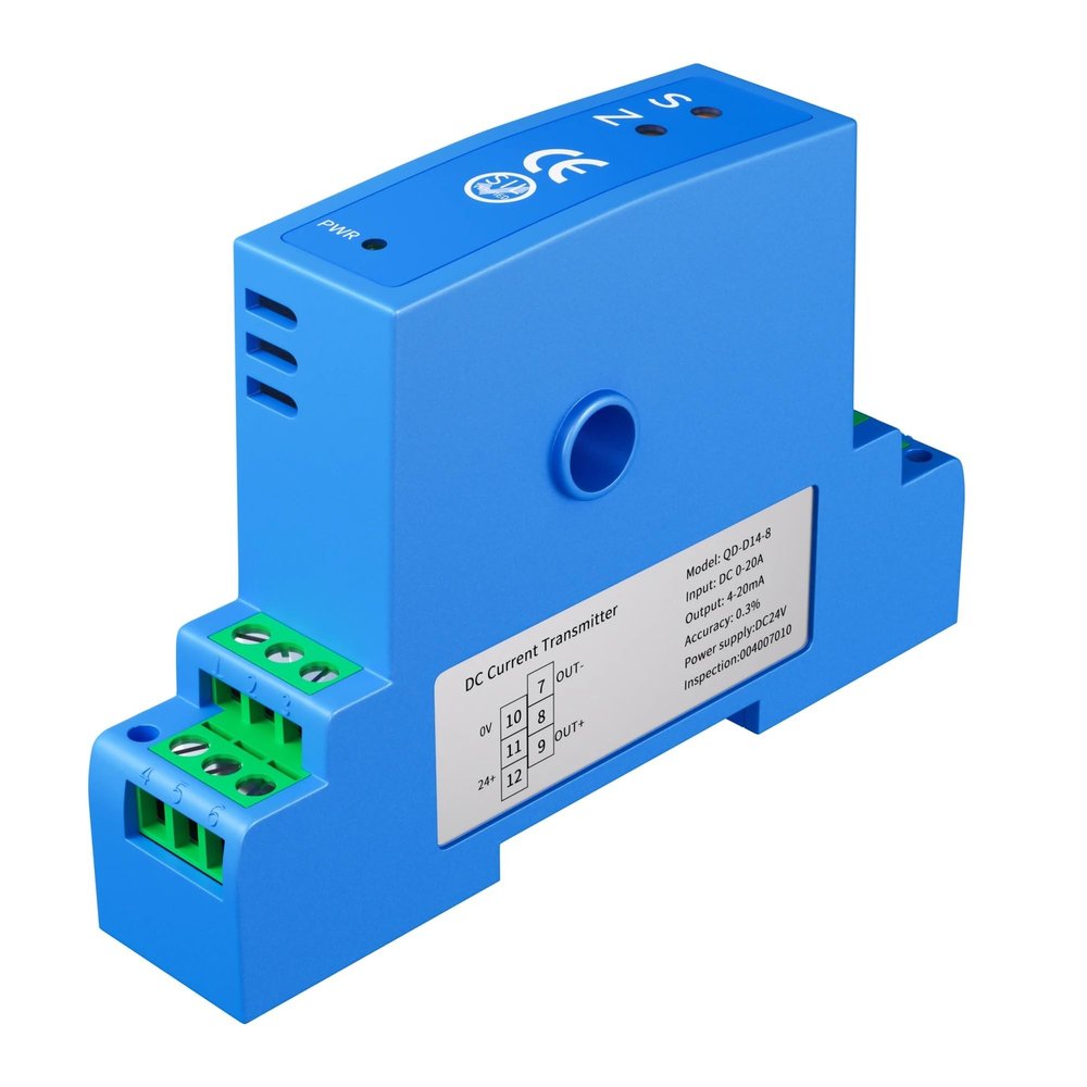 BALYDLUL Current Transmitter 4–20 mA, 0–10 V, 0–5 V, RS485 Current Transformer, 0–1 A, 0–5 A, 0–10 A, 0–100 A, 0–400 A AC/DC Current Sensor Converter (QD-14, Other DC Current_4-20MA_DC24V)