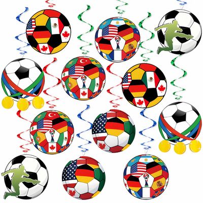 24 Pack WM 2026 Football Hanging Swirls