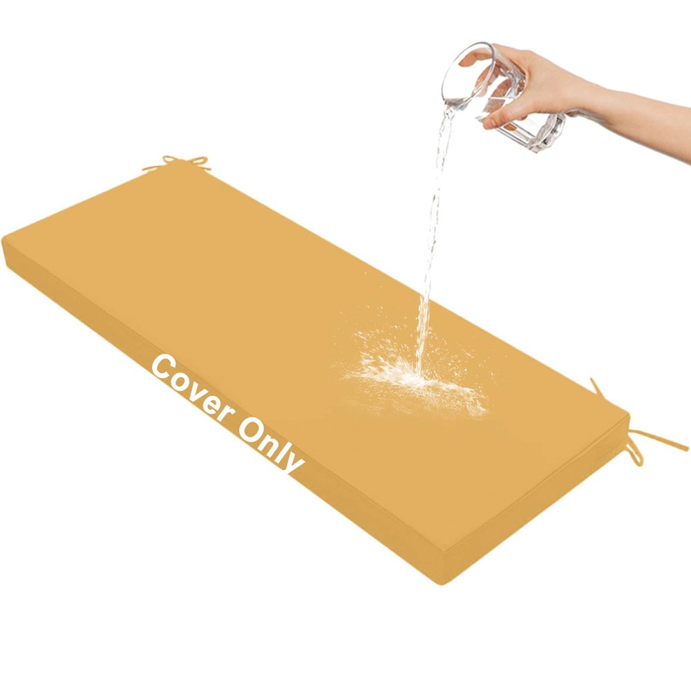 Waterproof Outdoor Sofa Cushion Cover, Yellow, 90 x 40 x 8 cm