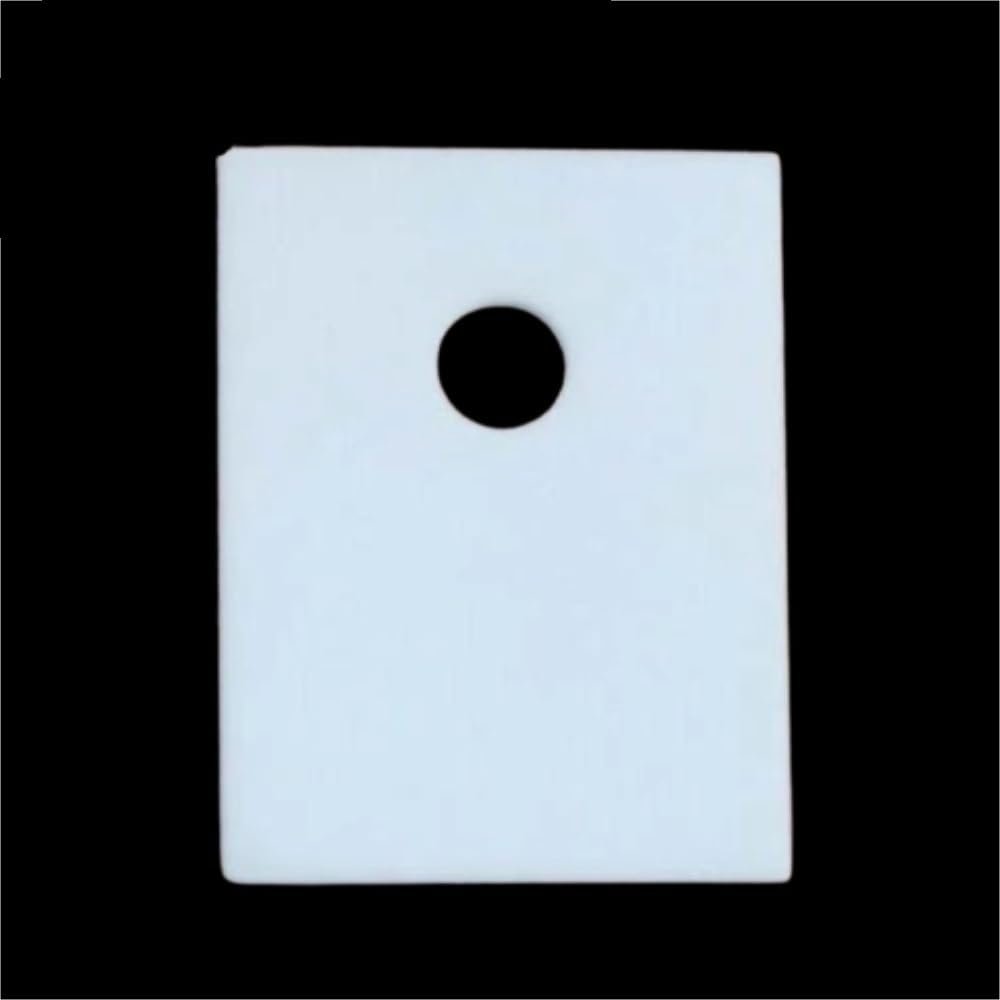Low-Thermal-Expansion Alumina Ceramic Plate with Holes, Machinable, for Melting, 1 Pc. (20 x 25 x 0.635 mm)