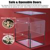 Vibeo Acrylic Display Case, Lockable Acrylic Box with Hinges and Aluminum Frame, Fully Transparent, Dustproof, 30 x 30 x 50 cm view 3