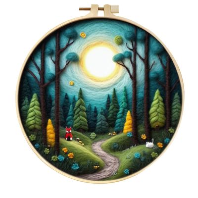 Awesocrafts Needle Felting Kit, Fox in the Forest, Beginner DIY Craft Set