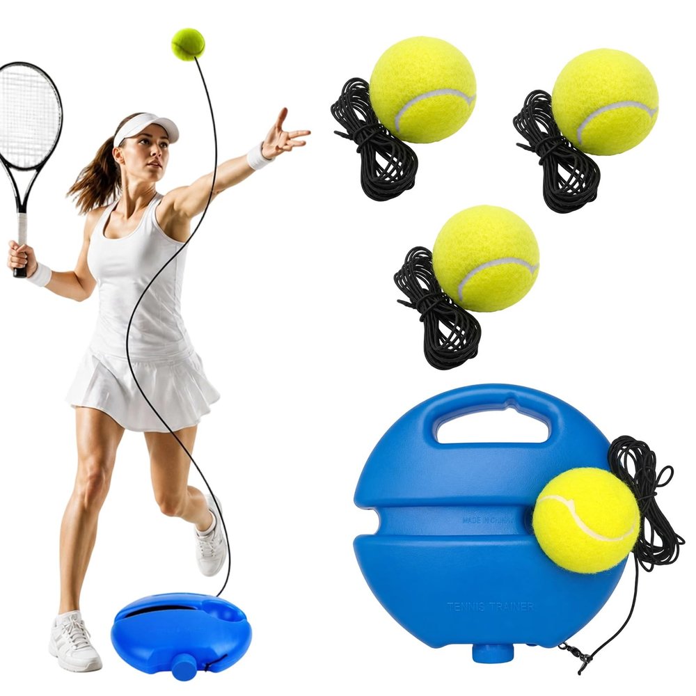 SINRAD Tennis Trainer Set with String-Attached Balls