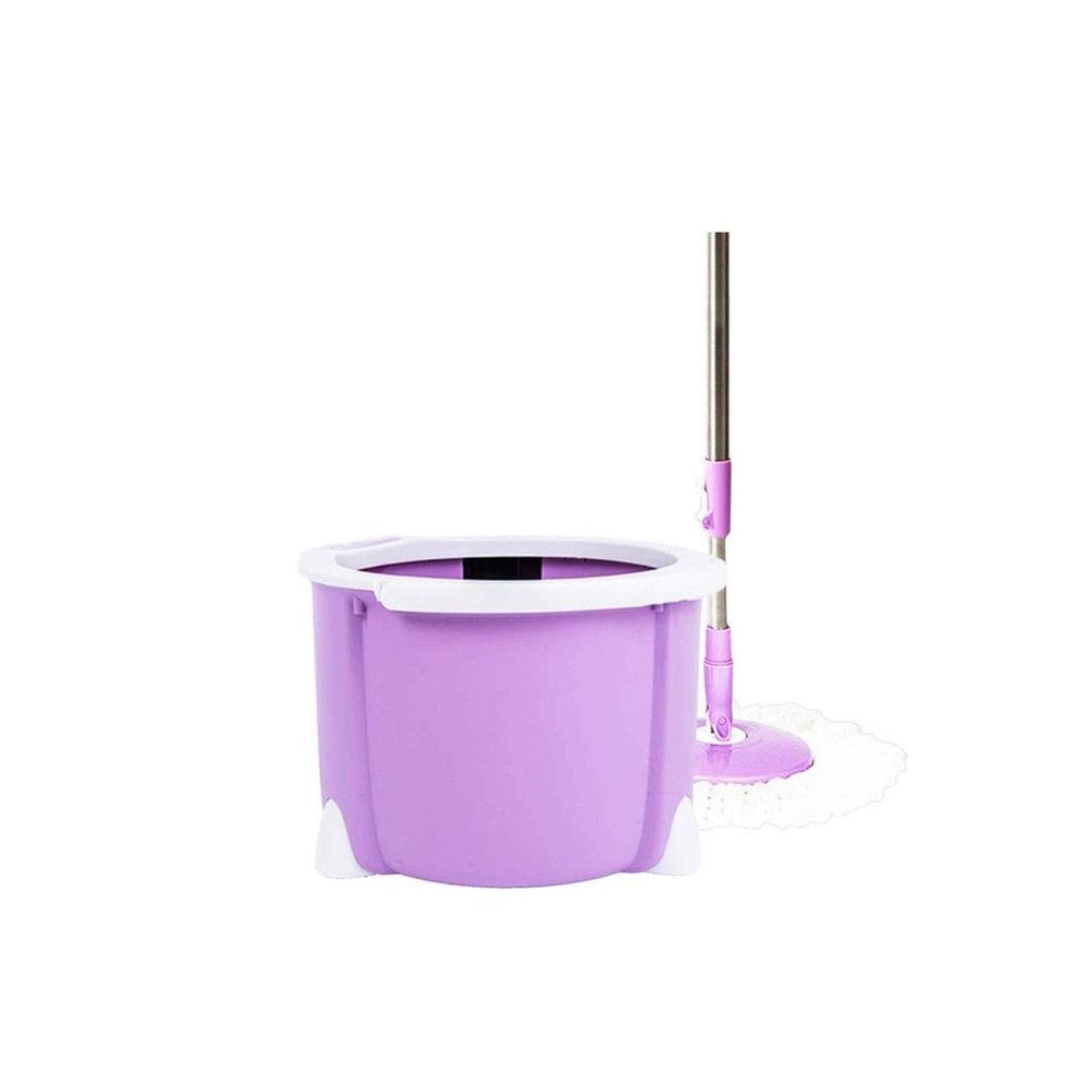 Spin Mop with Adjustable Handle, 360° Swivel Head, Automatic Wringer and 2 Microfiber Heads