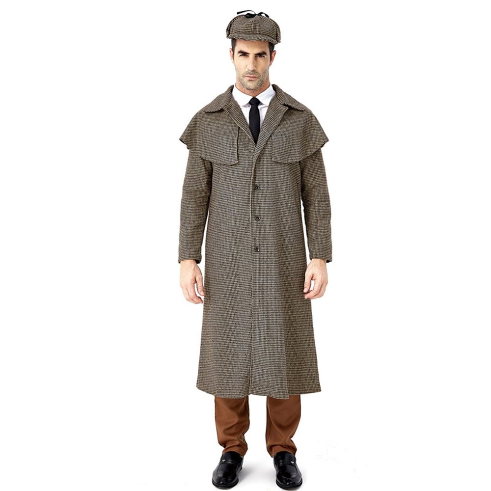 Generic Detective Costume Accessory Set, 2-Piece Sherlock Costume Cosplay Props with Cape and Hat