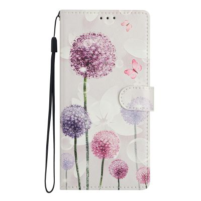 BLOTECH PU Leather Wallet Case for Moto Edge 70 Fusion 5G, Flip Cover with Magnetic Button, 3 Card Slots and Wrist Strap, Taraxacum mongolicum
