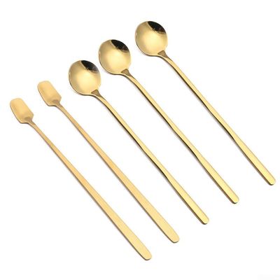 6-Piece Stainless Steel Spoon Set with Long Handle