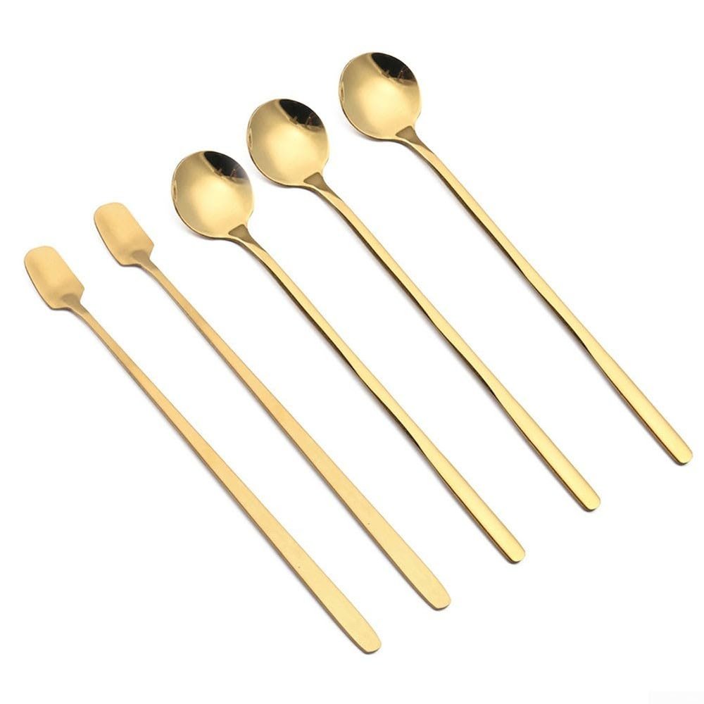 6-Piece Stainless Steel Spoon Set with Long Handle