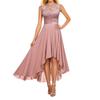 Duohropke Women's Satin A-Line Evening Dress with Lace, V-Neck and 3/4 Sleeves view 1