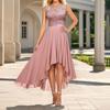 Duohropke Women's Satin A-Line Evening Dress with Lace, V-Neck and 3/4 Sleeves view 2