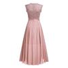 Duohropke Women's Satin A-Line Evening Dress with Lace, V-Neck and 3/4 Sleeves view 4