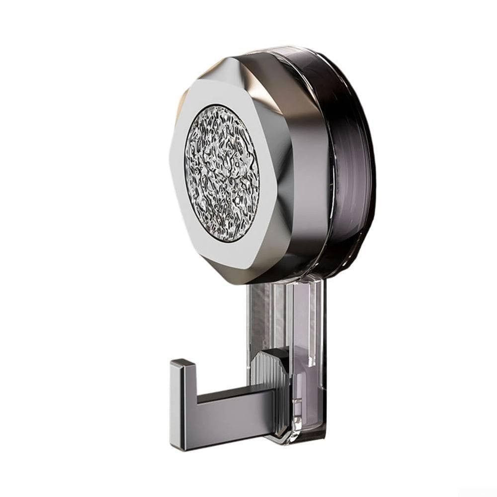 Suction Cup Hooks with 360-Degree Rotation for Kitchen Utensils and Towels (Gray)