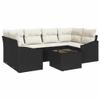 Qnhdfrt 7-Piece Garden Sofa Set, Black/Cream, 234 x 123.5 x 85 cm view 1