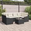 Qnhdfrt 7-Piece Garden Sofa Set, Black/Cream, 234 x 123.5 x 85 cm view 2