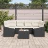 Qnhdfrt 7-Piece Garden Sofa Set, Black/Cream, 234 x 123.5 x 85 cm view 3