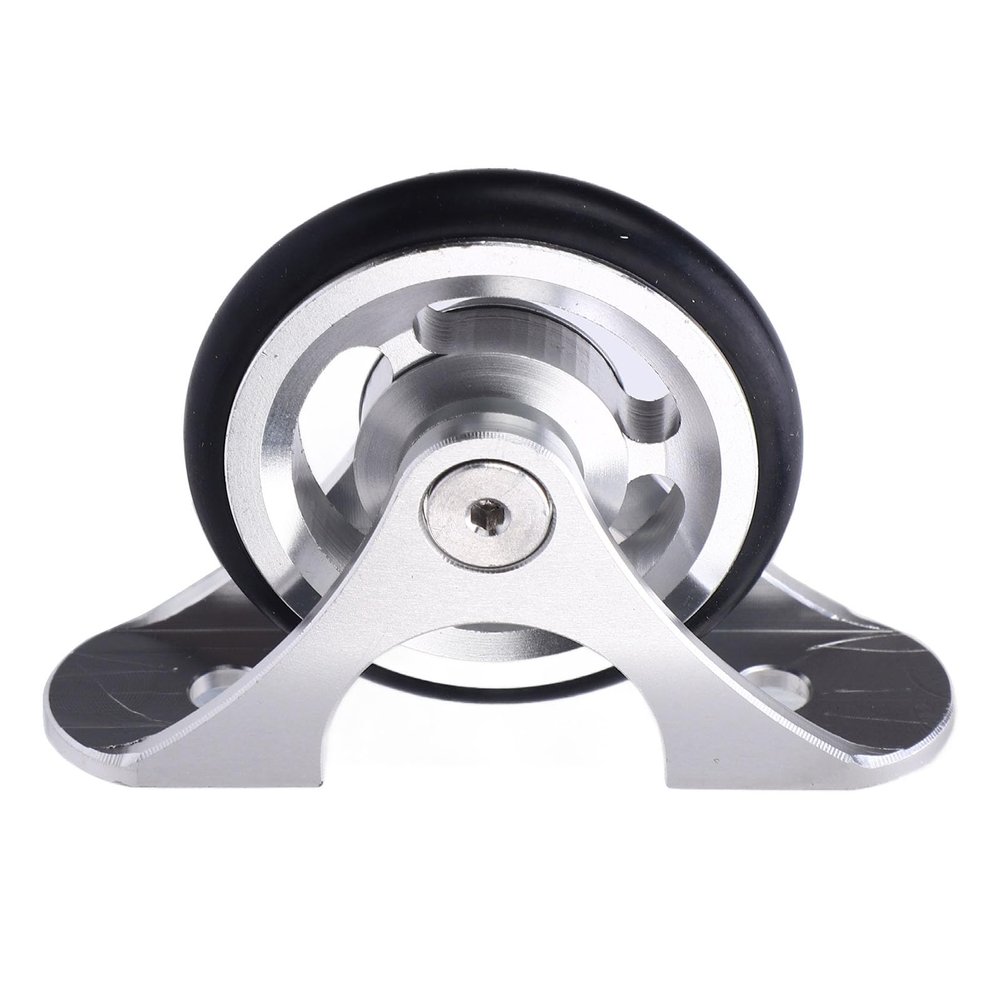 POENVFPO Folding Bike Fender Roller Wheel Easy Wheel, Lightweight Aluminum Alloy Accessory, Smooth Surface, for Multiple Folding Bike Models (Silver)