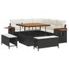Qnhdfrt 9-Piece Black and Cream Patio Sofa Set, 100 x 100 x 71 cm view 1