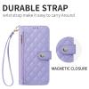 Crossbody Phone Case for Samsung Galaxy S21 FE, Purple PU Leather Wallet Case with Strap view 2