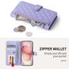 Crossbody Phone Case for Samsung Galaxy S21 FE, Purple PU Leather Wallet Case with Strap view 3