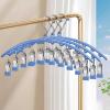 Risveglio Stainless Steel Sock Clips, Windproof, Mark-Free, Clothes Hanger for Underwear and Insoles, Rust-Free, Multi-Clip Drying Rack, Space-Saving Laundry Organizer (Blue) view 2