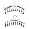 Risveglio Stainless Steel Sock Clips, Windproof, Mark-Free, Clothes Hanger for Underwear and Insoles, Rust-Free, Multi-Clip Drying Rack, Space-Saving Laundry Organizer (Blue) view 4